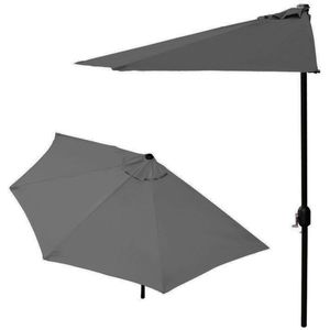 Balkonparasol - halve parasol - 240 cm - grijs