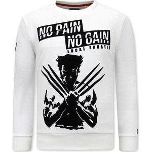 Heren Sweater met Print - Wolverine - Beige