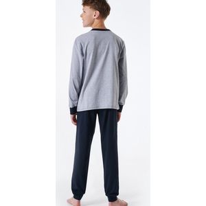 Schiesser Pyjama lange broek - 202 Blue - maat 146/152 (146-152) - Jongens Kinderen - 100% katoen- 179994-202-146-152
