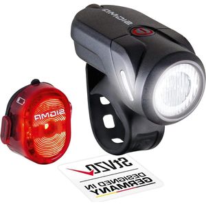 Led-fietslampenset Aura 35 en Nugget II - StVZO-goedgekeurd voorlicht en achterlicht met batterijvoeding - SPORT