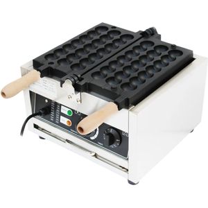 Wafelijzer - Wafelmaker - Waffle iron - Waffle Machine - Regelbare Thermostaat - 1500W Professionele Wafelbal Maker - Non-Stick & Commercieel Gebruik - Zilver
