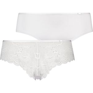 Hunkemöller - Angie - Slip - Wit - 2 Pack - Mid Waist