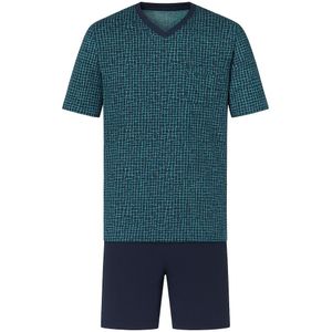 Comte - Heren Shortama - Zomer - Katoen - Grafisch Blauw - Maat 4XL