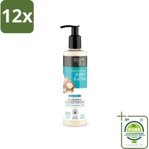 Organic Shop - Conditioner Argan & Amla - Hydraterend en Verzorgend - 280 ml - Voordeelverpakking - 12 stuks - Haar conditioner - Gekleurd haar