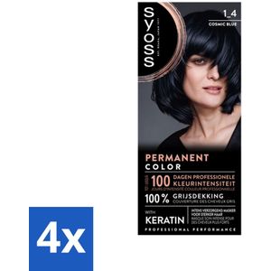 SYOSS - Coloration 1-4 Cosmic Blue - Haarverf - Grijsdekking - Vermindert Haarbreuk - Voordeelverpakking - 4 stuks