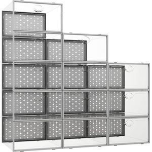 Inovra ® Slimme Stapelbare Schoenendozen voor Maximale Schoenenopslag en Organisatie tot Maat 44