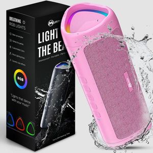Muring Draadloze Bluetooth Speaker - Muziek Box - Tot 20 uur Afspeeltijd - TWS Pairing - Bluetooth 5.3 - Partybox - Luidspreker - Geluidsbox - Roze