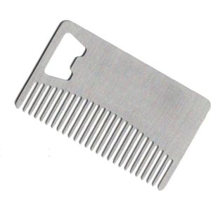 Baardkam Baardborstel Baardstijler RVS Kam voor Baard Heren Pasje Bieropener