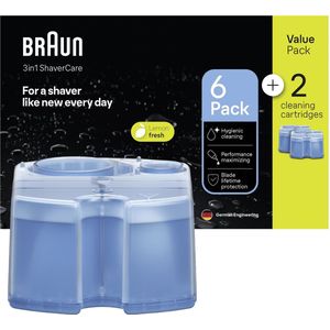 Braun 3-in-1 ShaverCare SmartCare Center Navulpatronen - Hygiënische Reiniging - 6+2 Stuks