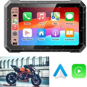 DommAr Motor Navigatie - Apple CarPlay - Android Auto - Andriod CarPlay - GPS - 7 inch Scherm - Waterdicht - Telefoonhouder Motor - Motor - Kado - Cadeau