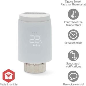 Nedis SmartLife Radiatorknop - Zigbee 3.0 - Batterij Gevoed - LED - Android / IOS