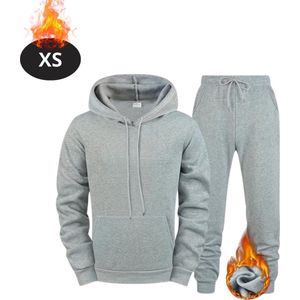 Bovista Joggingpak - Huispak - Volwassenen - Trainingspak - Comfortabel - Joggingsbroek - Tracksuit - Heren - Lichtgrijs - XS