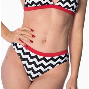 Banned Bikinibroekje -S- BLACK COFFEE Zwart/Wit