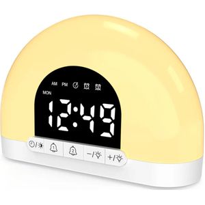 Enzoda - Wake-Up Light - Lichtwekker - Digitale Wekker - Zonsopgang Simulatie - 2 Alarmtijden