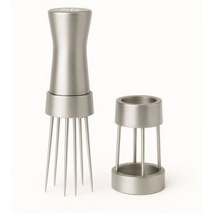 Adore Maison Barista | WDT Tool met 10 Naalden & Houder – Espresso Verdeler – Koffie Distributeur – WDT Tool Silver – Barista Accessoire voor Perfecte Espresso Extractie