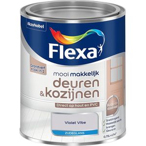 Flexa - Mooi Makkelijk Deuren & Kozijnen Zijdeglans - Muurverf - Violet Vibe - Mengverf - 0.75 Liter