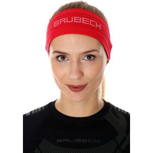 Brubeck Zweetband Hoofd 3D Pro - Naadloos Sport Hoofdband Unisex - Rood L/XL