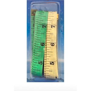 Meetlint - groen/geel - 150 cm - 2 stuk - Centimeter meetlint -