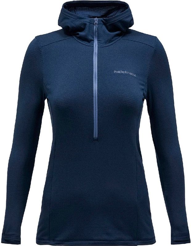 Peak Performance Women Light Hooded Fleece Half Zip Salute Blue maat XL