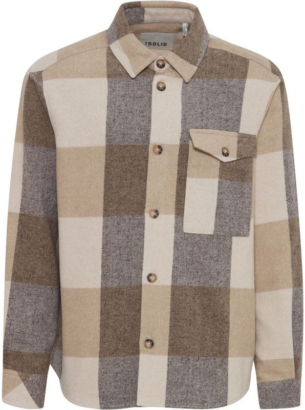 Solid - Manheim - Overhemd - Beige - Regular Fit - Lange Mouwen