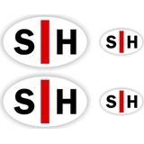 Embleem sticker set van 4 stuks voor Doven en Slechthorenden. pictogram sticker SH