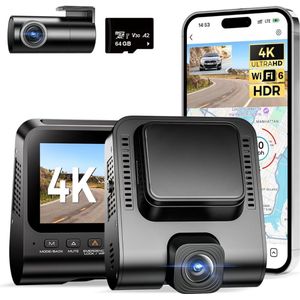 Dashcam voor auto voor en achter – Dual dashcam – Voor- en achtercamera – Autocamera – Full HD dashcam – Dashcam met nachtzicht – Dashcam met bewegingssensor – Groothoeklens – Parkeermodus – Loop recording – Dashcam met SD-kaart