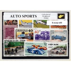 Autosport – Luxe postzegel pakket (A6 formaat) : collectie van 50 verschillende postzegels van autosport – kan als ansichtkaart in een A6 envelop - authentiek cadeau - kado - geschenk - kaart - autoracen - race - racen - formule 1 - nascar - autorace