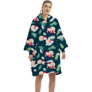 JAXY - Hoodie Deken Dames en Heren - Fleece Deken Met Mouwen - Snuggle Hoodie - Oodie - 1450 gram - Kerst