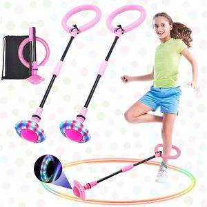 2 stuks knipperende springring voor kinderen swingwiel met lichtwiel sport springbal springende bal - vetverbrandingsspel voor kinderen en volwassenen outdoor springspel