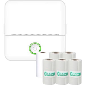 Mini Printer Voor Mobiel - Thermische Printer - Wit - Met Papier en Stickers