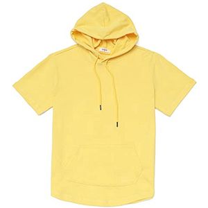 Heren Korte Mouwen Hoodie met Capuchon en Kangoeroezak
