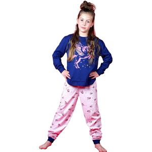 Frogs and dogs - meisjes - kleuter-kinder - pyjama - Unicorn - blauw/roze - maat 92
