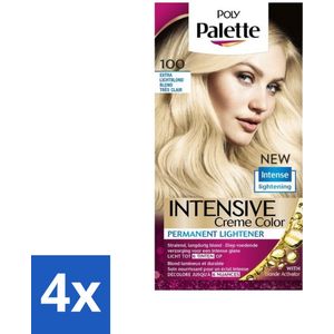 Poly Palette - Haarverf - Extra Licht Blond 100 - 115ml - Voordeelverpakking - 4 stuks