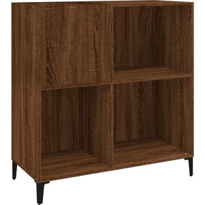 vidaXL - Platenkast - 84,5x38x89 - cm - bewerkt - hout - bruin - eikenkleur