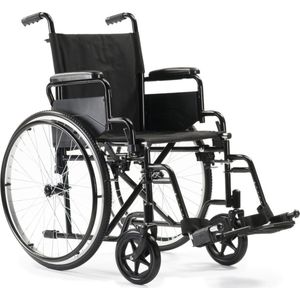 MultiMotion - M1 Plus - Rolstoel - Zwart - Zitbreedte 50 cm - In hoogte verstelbare handvatten - Inklapbaar