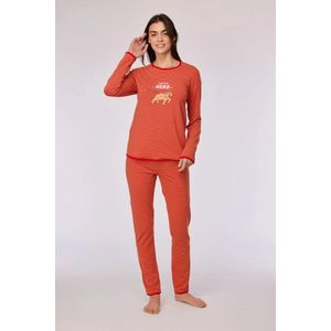 Woody pyjama meisjes/dames - rood gestreept - pony - 252-10-PZG-Z/935 - maat M