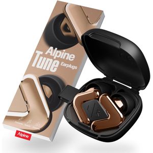 Alpine Tune Oordopjes Festival - Muziekoordoppen met Geluidsdemping - Hifi Geluidskwaliteit - 19dB Gehoorbescherming met Helder Geluid - 4 Maten Oordopjes - Voor Festivals, Feesten, Raves & Clubs - Rosé Goud