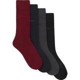 BOSS - Cadeauset Herensokken - Zwart Grijs Blauw Rood - 4-pack