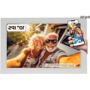 RFWR® Digitale Fotolijst 10,1 Inch met HD IPS Scherm en 16 GB Intern Geheugen