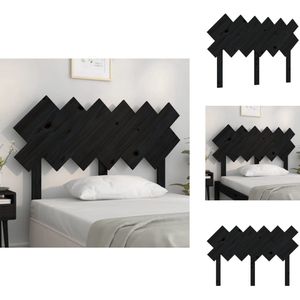 vidaXL Hoofdbord - Hoofdborden - Hoofdeinde - Houten Hoofdbord - Hoofdbord 122,5x3x80,5 cm massief grenenhout zwart