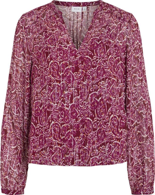 Vila - Viganza - Top - Rood - Lange Mouwen