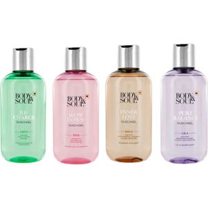 Body&Soul Douchegel - Set van 4 - Combi-verpakking | 4x250ml - Recharge - Pure Balance - Slow Down - Inner Love | Ondersteuning van Lichaam en Ziel