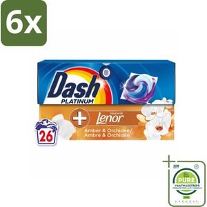 Dash – Wasmiddelcapsules – 4in1 Pods Amber & Orchidee – 26 capsules - Voordeelverpakking - 6 stuks - Wasmiddel - Waspod