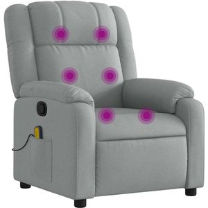 vidaXL - Massagestoel - Lichtgrijze Stof - Handmatige Relaxfunctie - Vibratiefunctie