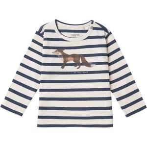 Noppies Baby Gestreepte Longsleeve Tyro Blauw/Wit