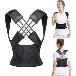 Famanu - Verstelbare rughoudgordel, houdingscorrectie, rug voor dames en heren, houdingstrainer voor vrouwen en mannen, ademende schouderriem, houdingscorrectie voor rug, nek en schouder, XL