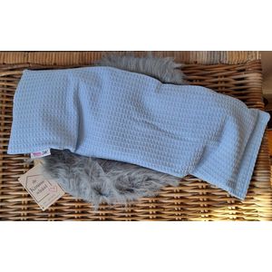 Warmezak! - XL - Pittenzak / coldpack - Wasbare hoes - Made in NL - 60x20cm - Blauw - Wafelstof - Pittenkussen met biologische tarwe - Warmtekussen voor in de magnetron