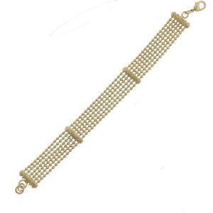 Behave Armband - minimalistisch armbandje - goud kleur- bolletjes schakel - 17.5 cm