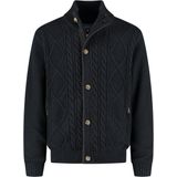 MGO Gebreid vest  marine / bruin