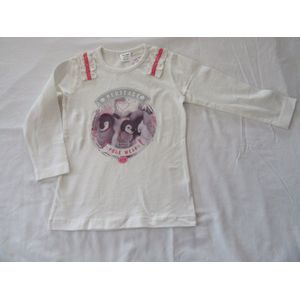 Dirkje - T shirt lange mouw - Meisje - ecru - 6 jaar 116